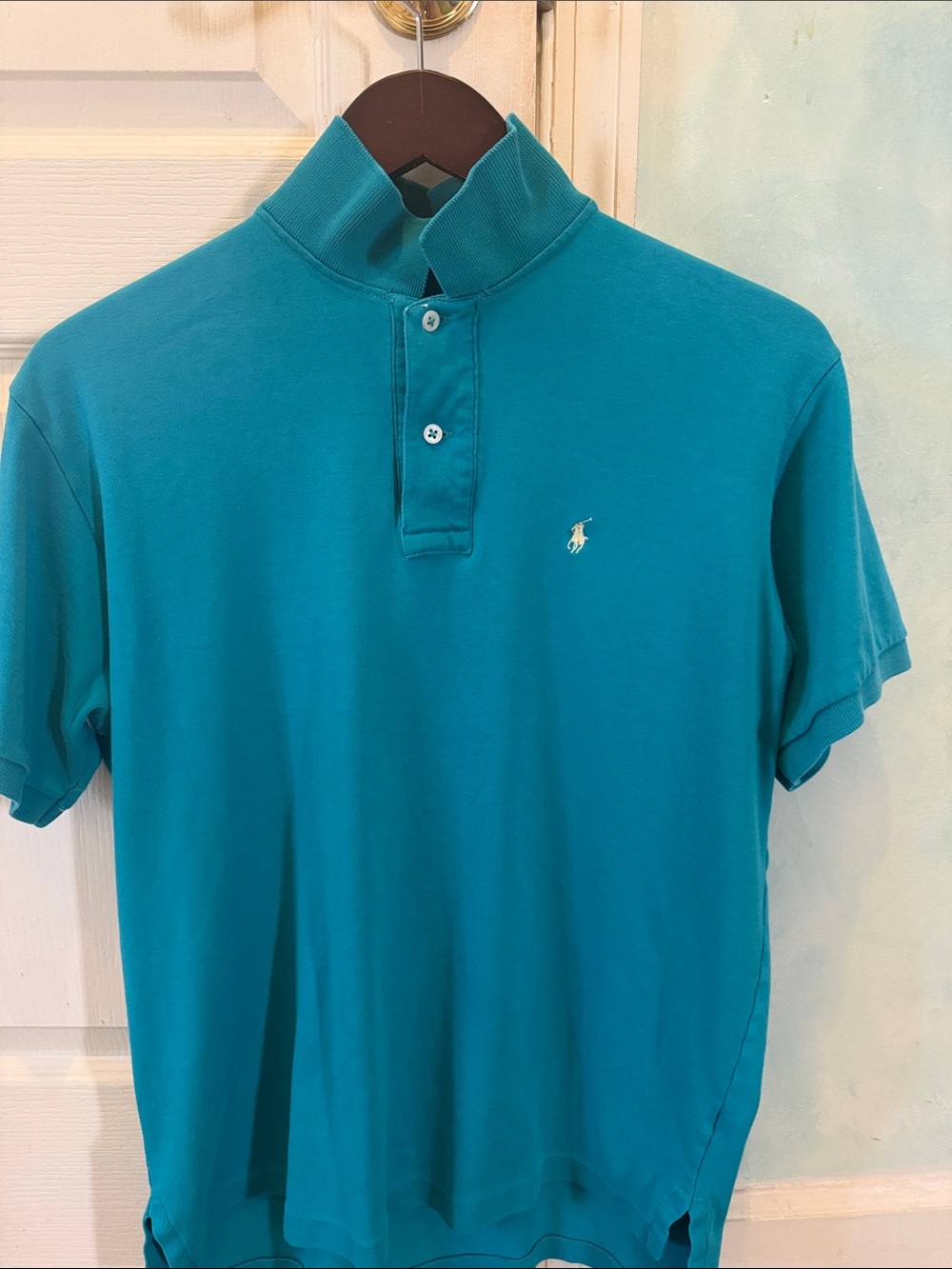 POLO RALPH LAUREN teal blue size L men’s shirt EUC